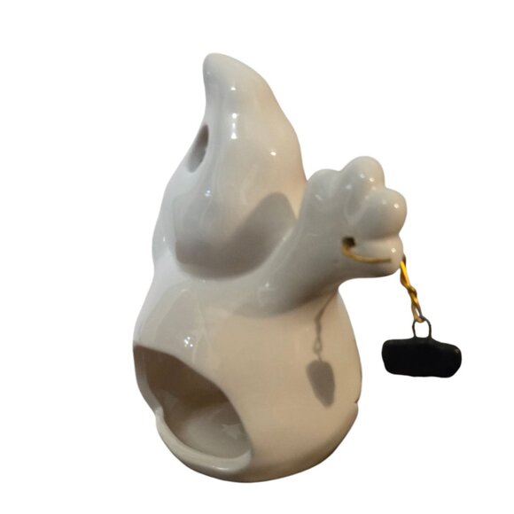 Ceramic Ghost and Spider Tea Light Holder Halloween Decor Candleholder - Picture 7 of 16